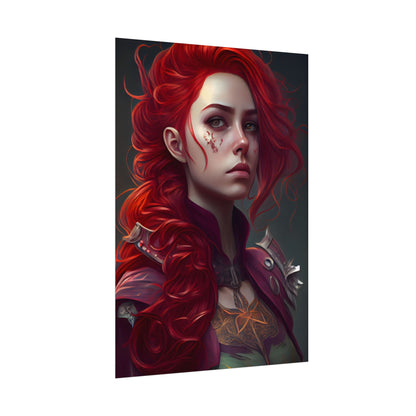 Realistic Red Hair Portrait: Soft Light Artwork - Poster