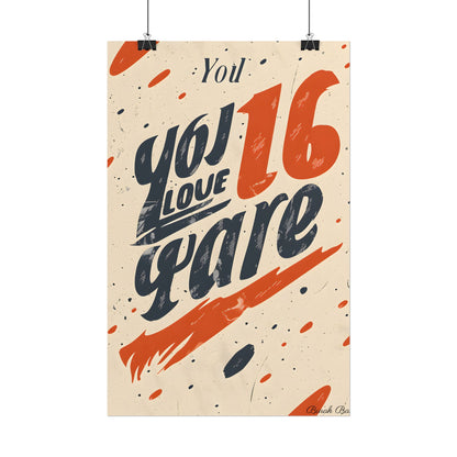 Vintage Distressed Poster Art: Red A - Poster