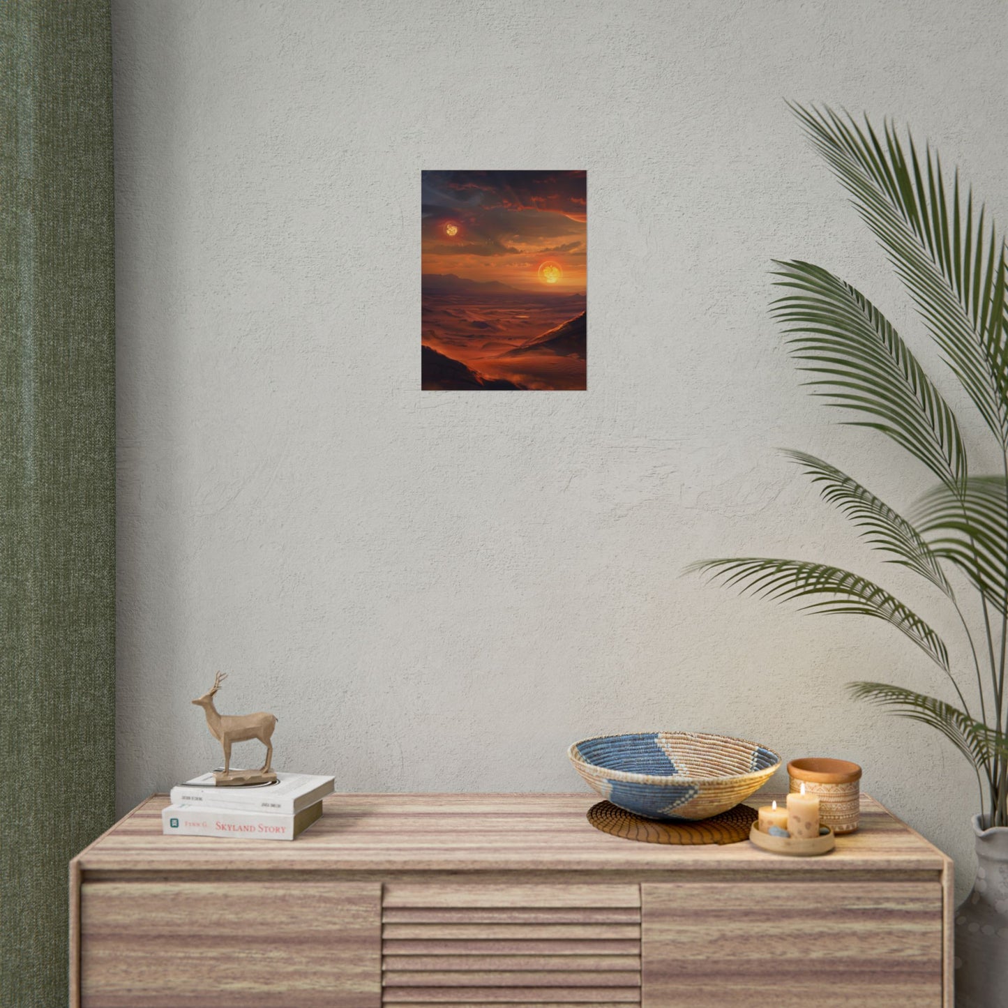 Peaceful Tatooine Sunset: Barren Desert Landscape - Poster