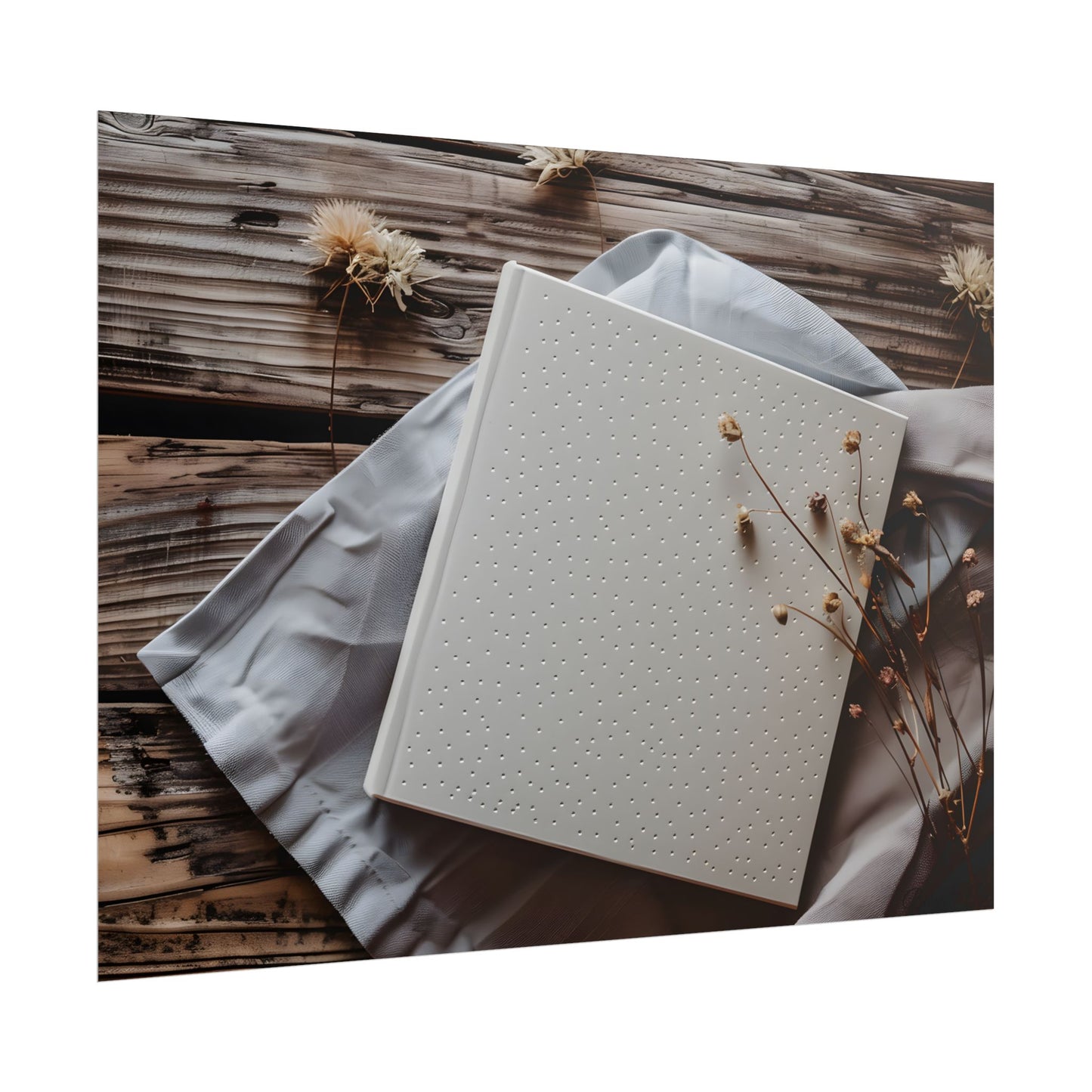 Minimalist Notebook with Embossed Dot Pattern - Poster