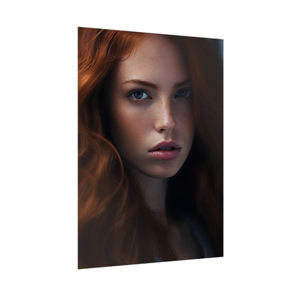 Redhead Model: Sophisticated Portrait Art - Poster