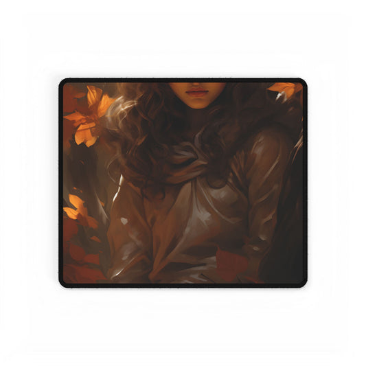 Vibrant Forest Sunshine: Nature Art Photography - Desk Mat