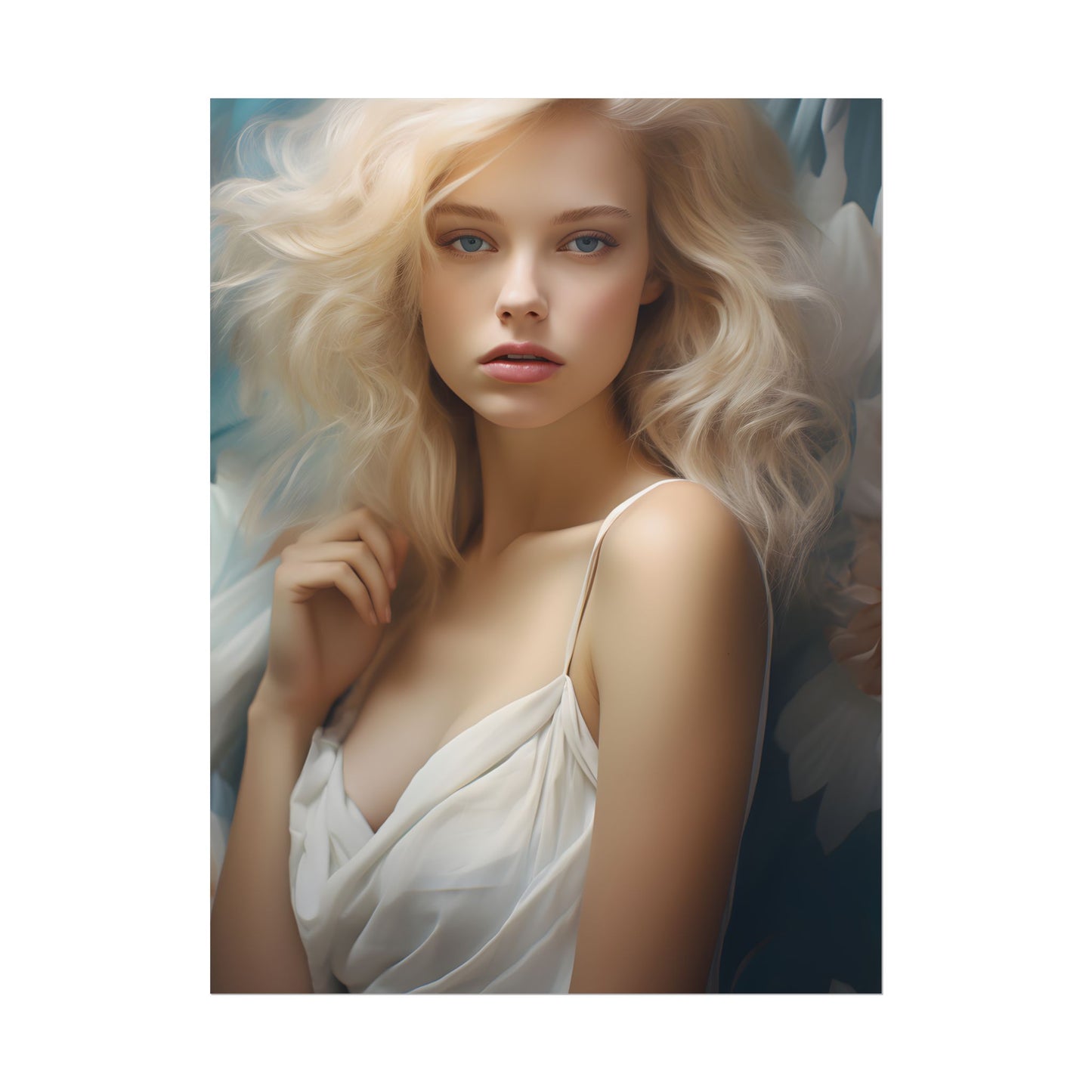 Modern Blonde Portrait: Unvarnished Natural Beauty - Poster