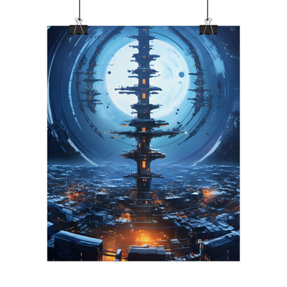 Aetherial Space Station: Low Earth Orbit Digital Art - Poster