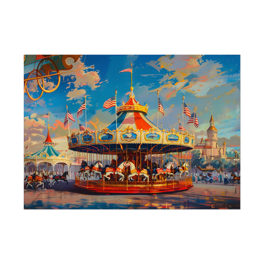 Vibrant Outdoor Adventure: A Vintage-Inspired Artwork - Poster