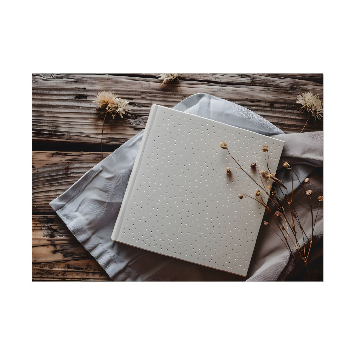 Minimalist Notebook with Embossed Dot Pattern - Poster