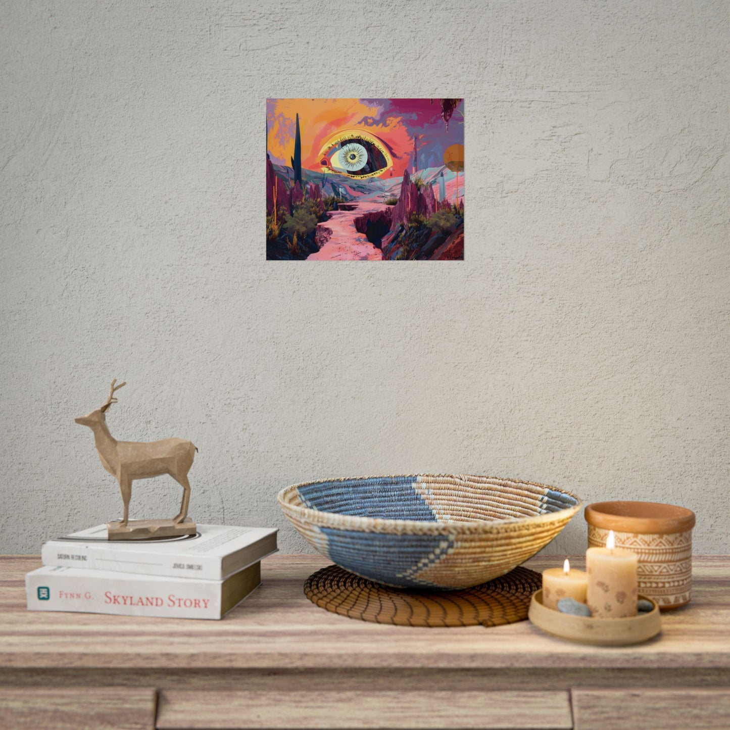 Surreal Eye: Vibrant Landscape Digital Art - Poster