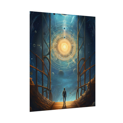 Space Explorer's Journey: Sleek Spacecraft in Stellar Odyssey - Poster