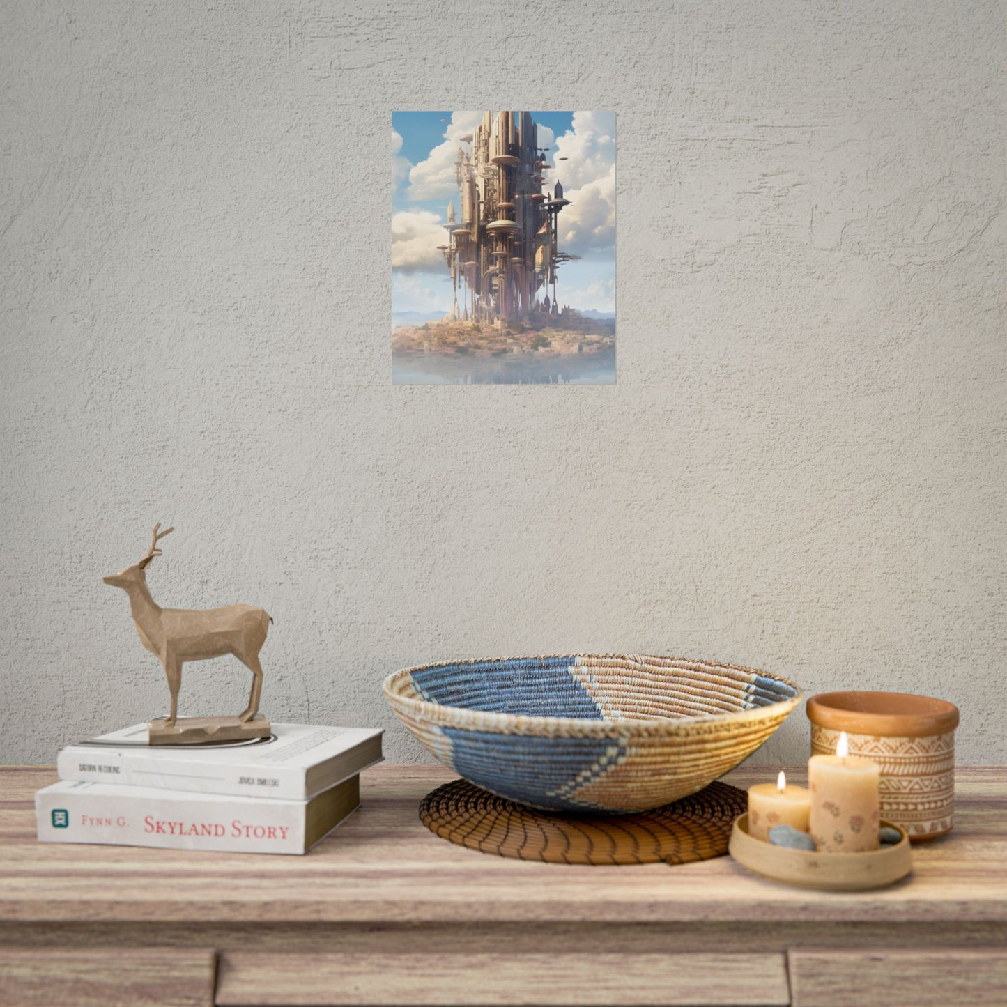 Breathtaking Floating Cityscape: Columbia 6 Digital Art - Poster