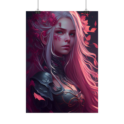 Astonishing Female Portrait with Pink Hair: Artistic Vision - Poster