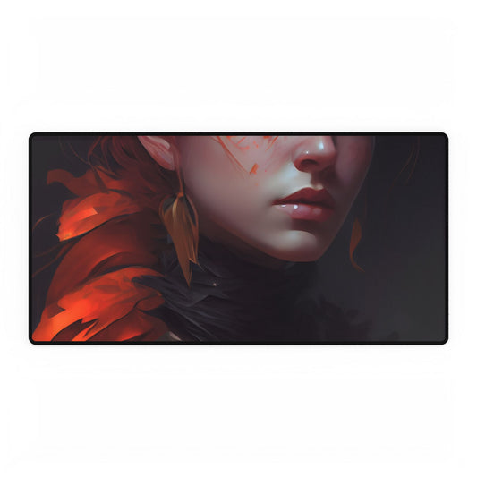 Beautiful Redhead Female Portrait: Stunning Artwork - Desk Mat