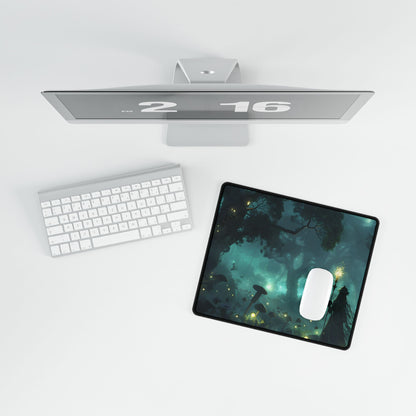 Mystical Forest Sanctuary: Ancient Secrets Revealed - Desk Mat
