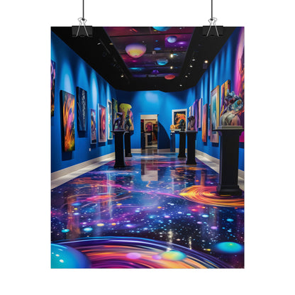 Celestial Art Gallery: Wide-Angle View with Soft Lighting - Poster