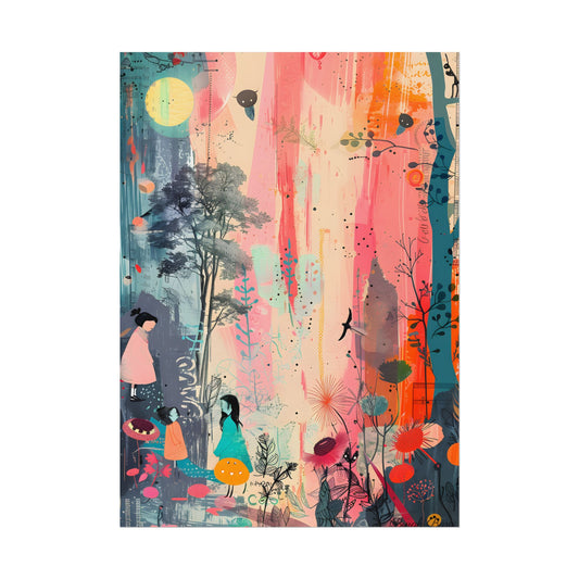 Vibrant Colorful Collage: Modern Abstract Art - Poster