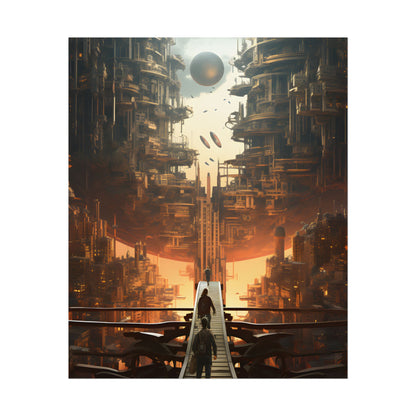 Perfect Futuristic Cityscape: Dystopian Utopia Urban Artwork - Poster