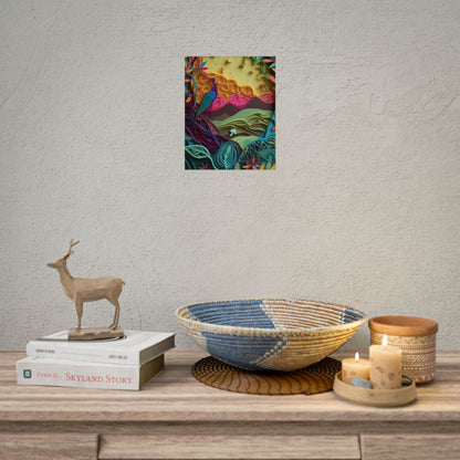 Vibrant Indian Quilling Art: Traditional Landscape Decoration - Poster