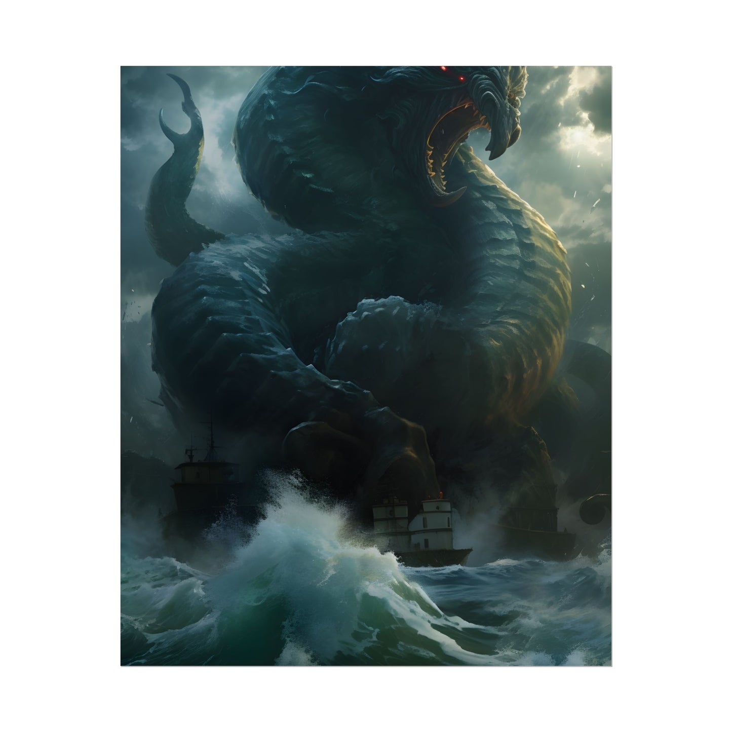 Mythic Sea Monster: Dark Ocean Artwork - Poster