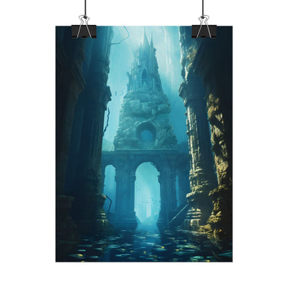 Lost Underwater Civilization: Ancient City Artwork - Poster