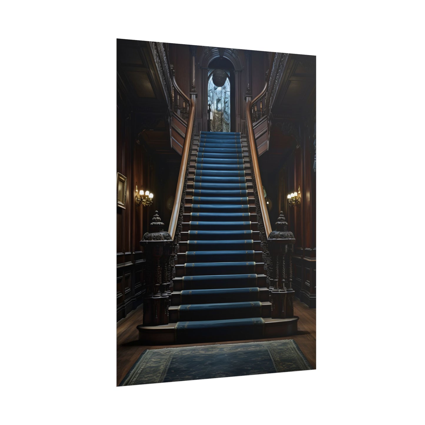 Haunted Gothic Mansion: Spooky Victorian Atmosphere Artwork - Poster