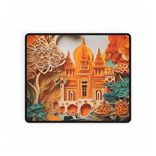 Colorful Indian Paper Quilling Art: Beautiful Landscape - Desk Mat