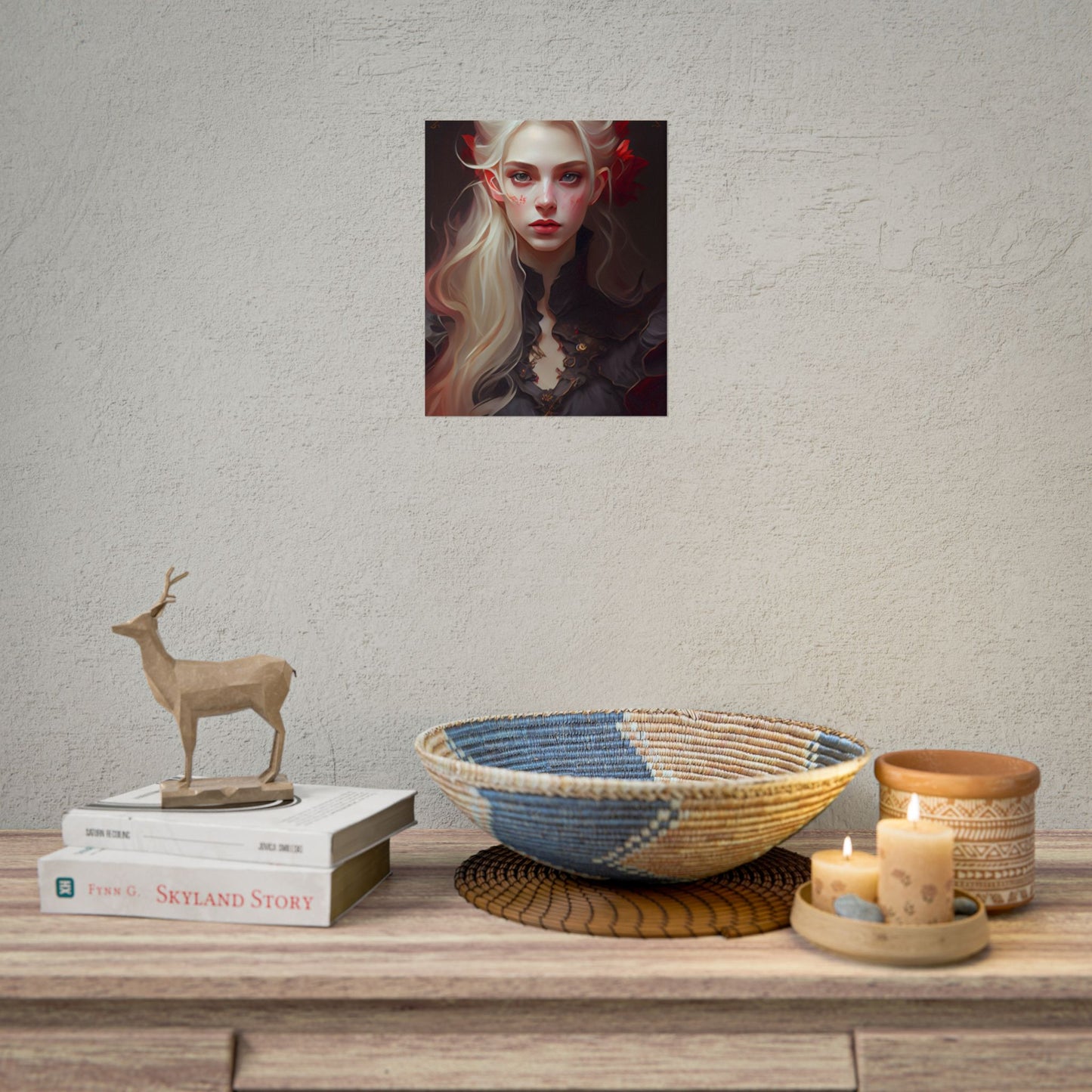 Beautiful Blonde Portrait: A Stunning Female in Black Top - Poster