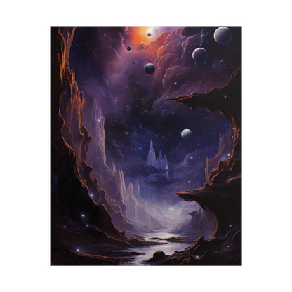 Black Hole Cosmic Odyssey: A Massive Planet's Journey Through Space - Poster