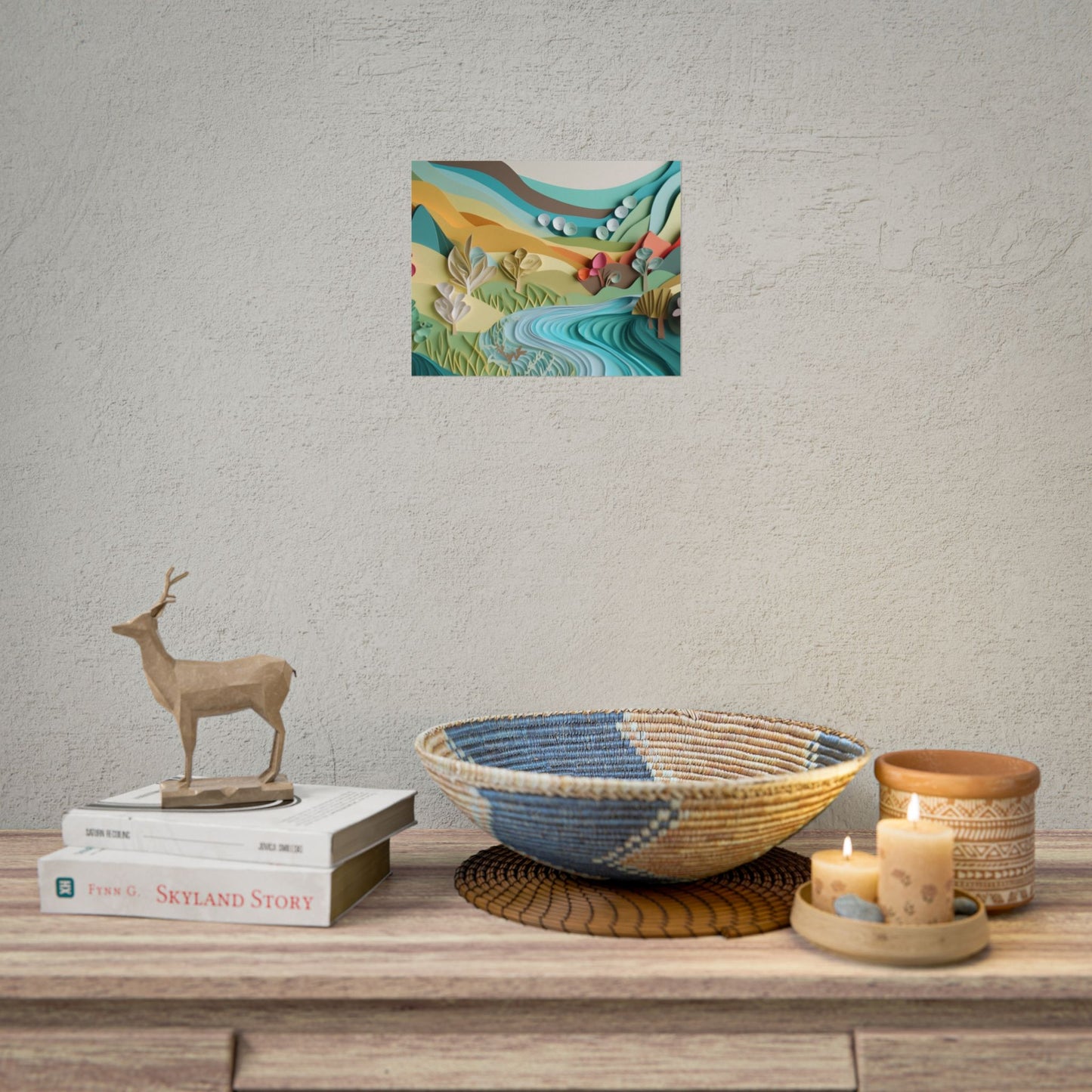 Magical Peaceful Beach: Realistic Paper Quilling Art - Poster