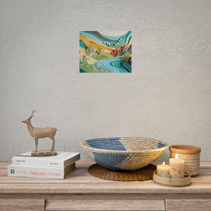 Magical Peaceful Beach: Realistic Paper Quilling Art - Poster