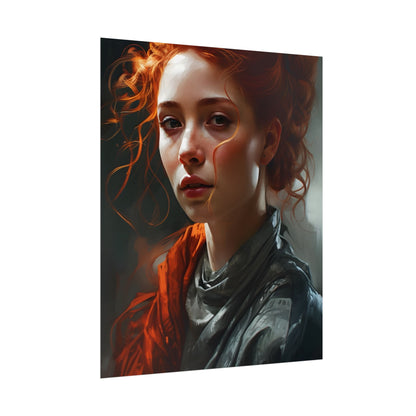 Astonishing Redhead Portrait: Neutral Expression Art - Poster
