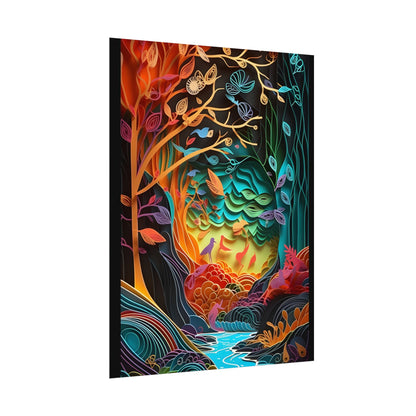 Peaceful Island Oasis: Paper Quilling Landscape Art - Poster
