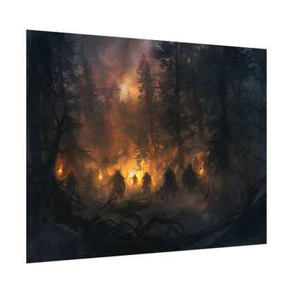 Tranquil Forest Sunset: People Connecting with Nature - Poster