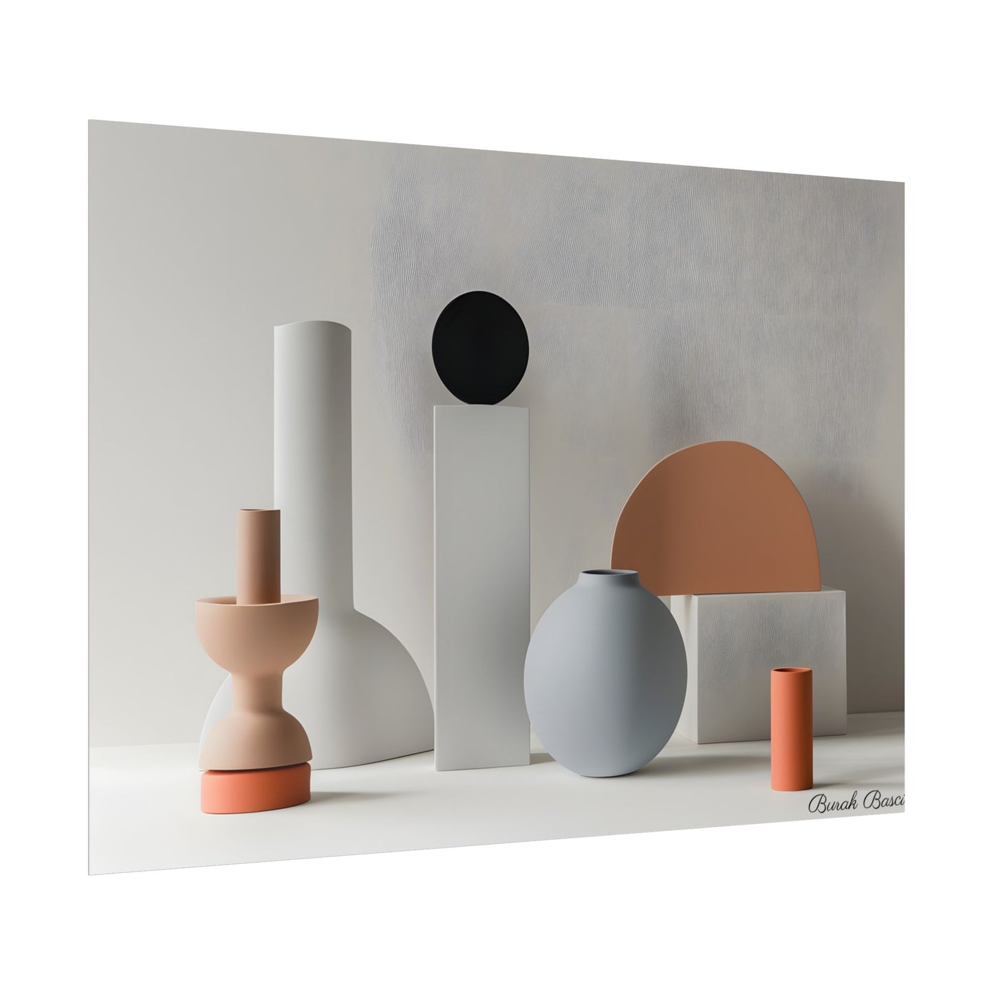 Minimalist Simple Geometric Jewelry: Close-Up View - Poster
