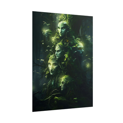 Mystical Morning Guardians: Ancient Forest Spirits - Poster