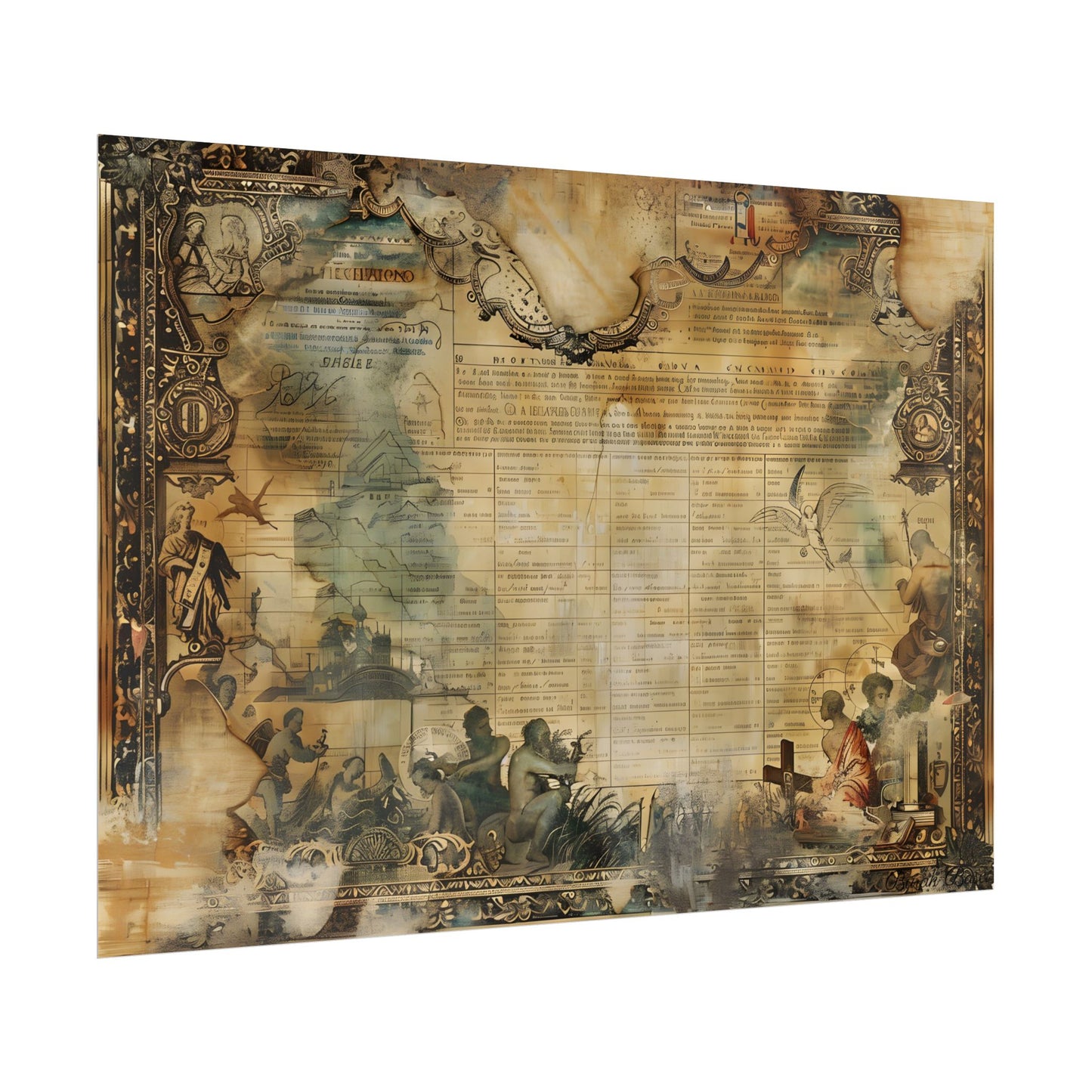 Vintage Biblical Scene: Medieval Art Poster - Poster
