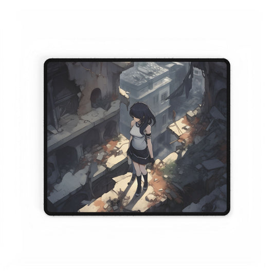 Anime Bird in Flight: Delicate Details in Mid-Air - Desk Mat