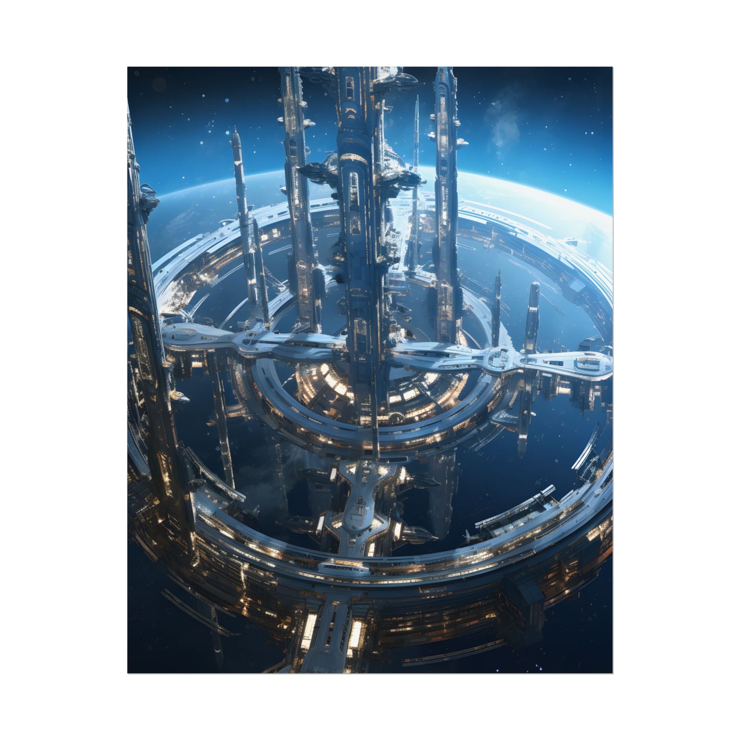 Futuristic Space Station: Aetherial Hub - Poster