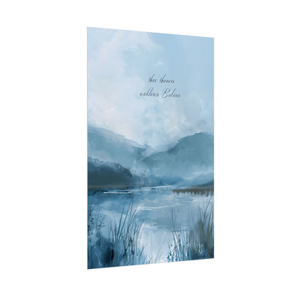 Peaceful Serenade: A Calming Landscape with Inspirational Quote - Poster