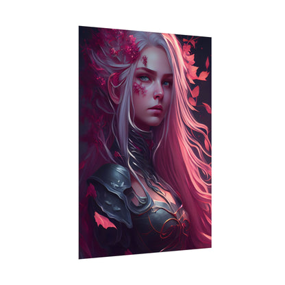 Astonishing Female Portrait with Pink Hair: Artistic Vision - Poster