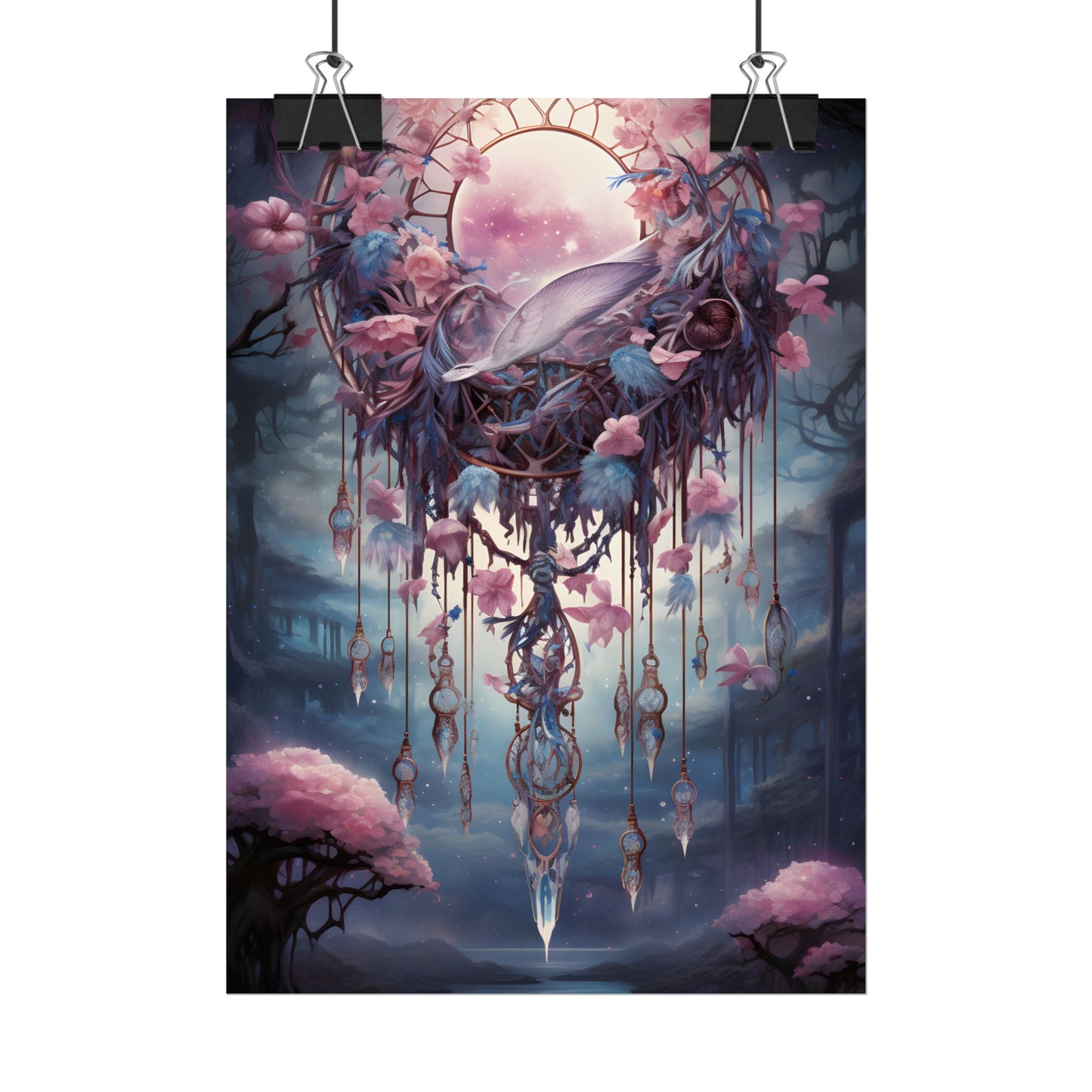 Surreal Landscape: Serene Tree in Vast Sky - Poster