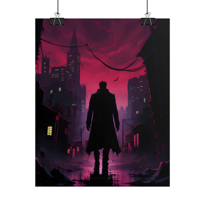 Gritty Urban Scene: Detective in Thought - Poster