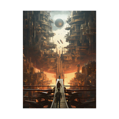 Perfect Futuristic Cityscape: Dystopian Utopia Urban Artwork - Poster