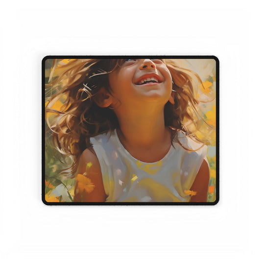 Childhood Innocence Portrait: A Candid Moment - Desk Mat