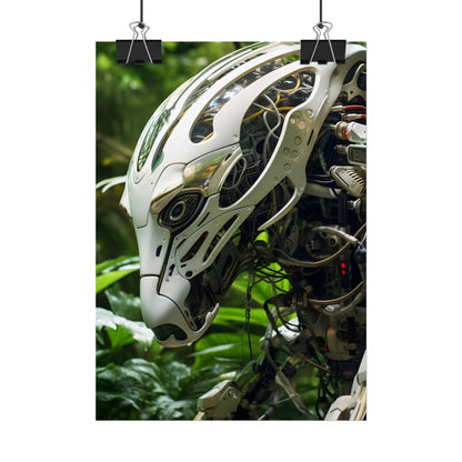 Tranquil Wildlife Sanctuary: AI-Operated Robot in Nature's Harmony - Poster