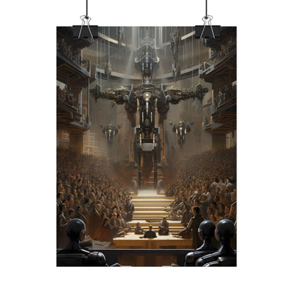 Robot Symphony: Elevated View of Robot Orchestra - Poster