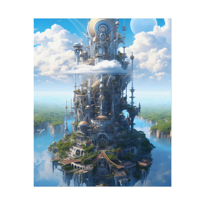 Floating City of Columbia: Breathtaking Aerial View - Poster