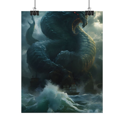 Mythic Sea Monster: Dark Ocean Artwork - Poster