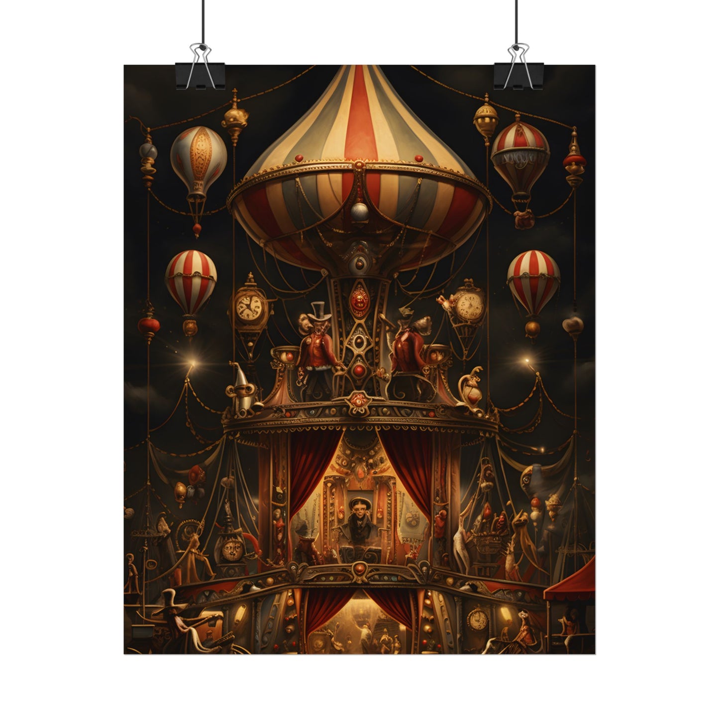 Whimsical Clockwork Circus: A Fantastical Artwork - Poster