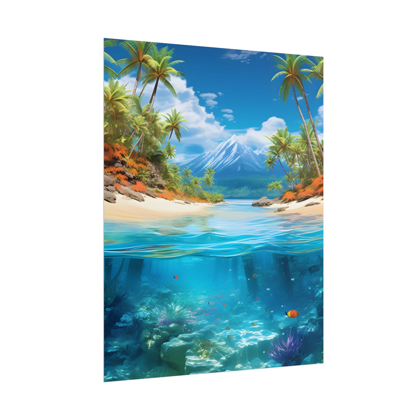 Tropical Paradise Tranquility: Lush Island Getaway Art - Poster