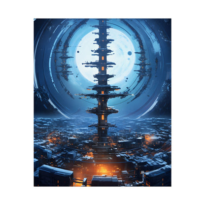 Aetherial Space Station: Low Earth Orbit Digital Art - Poster
