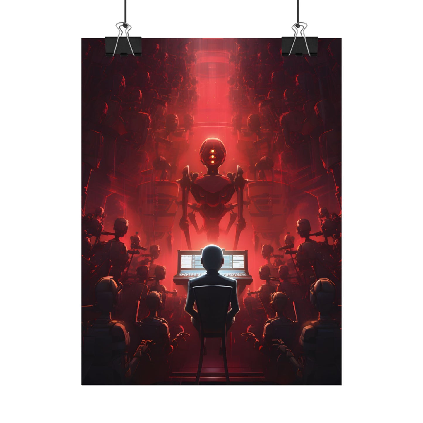Robot Symphony: Futuristic Music Art - Poster